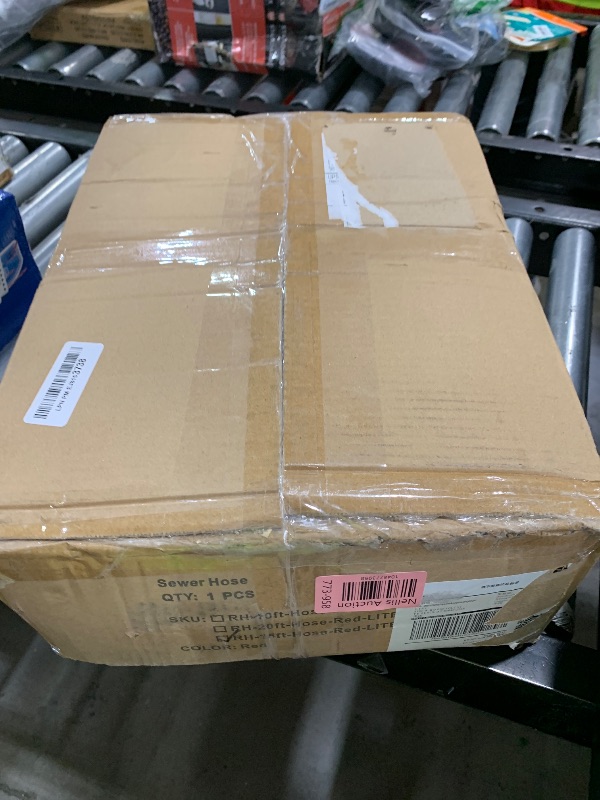 Photo 1 of LITBM 15FT RV Sewer Hose Extension, 24-Mil Heavy Duty TPE Material for Abrasion Resistance and Crush Protection, Camper RV Extension Hose with Pre-Attached Bayonet Fittings-Red