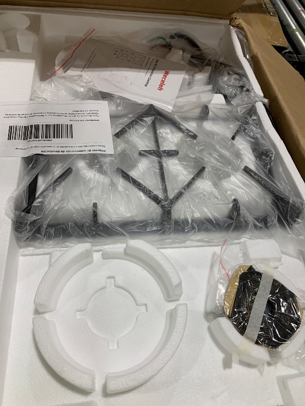 Photo 1 of 30 Inch Gas Cooktop Mix Induction Cooktop Combo with 5 Burners Built-in Hybrid 12000 BTU Boost 6700W,Grill Bridge Mode 9 Power Levels Safety Lock