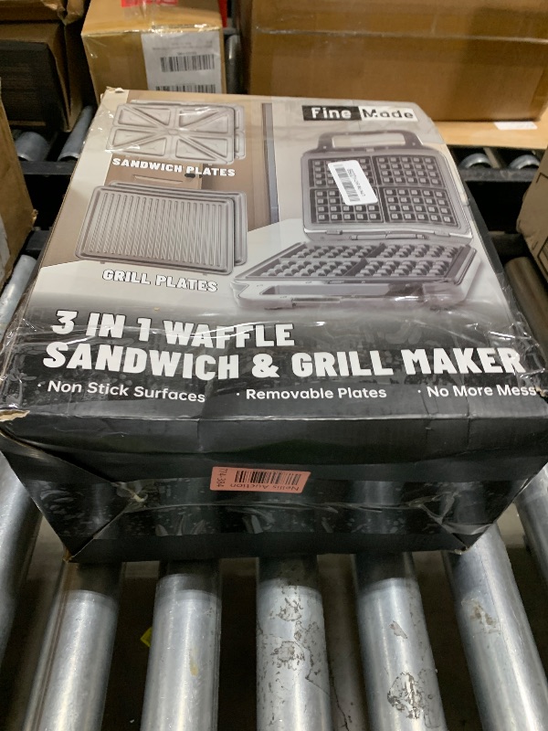 Photo 1 of FineMade Panini Grill Press Breakfast Sandwich Maker 3 in 1, Electric Griddle Panini Press, Grilled Cheese Maker, Sandwichera Electrica, Belgian Waffle Maker with Removable Plates
