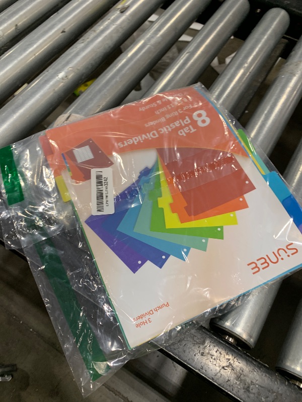Photo 1 of SUNEE 8 Tab Binder Dividers,Plastic Dividers for 3 Ring Binder,3 Ring Binder Dividers with Tabs for School Office Home Supplies,Bright Color, 1 Set