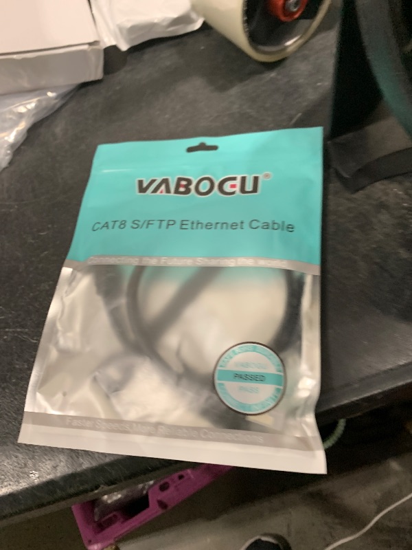 Photo 1 of Vabogu Cat 8 Ethernet Cable, 3ft Heavy Duty High Speed Internet Network Cable, 26AWG, 2000Mhz 40Gbps with Gold Plated RJ45 Connectors, Shielded for Indoor & Outdoor Use