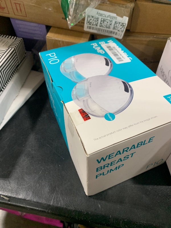 Photo 1 of Paruu P10 Hands Free Breast Pump Wearable, 338mmHg Strong Suction, Low Noise, 4 Modes & 9 Levels, Electric Breast Pump Portable, Smart Display, 19/21/24/28mm Insert/Flange, 2 Pack (White)