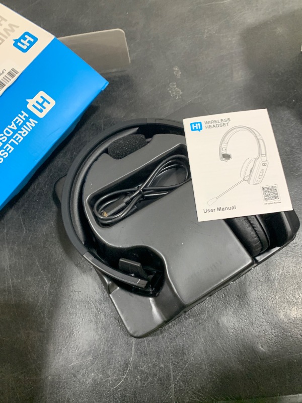 Photo 1 of LEAYU Bluetooth Headset, 60hrs Noise Canceling V5.2 Over Head Headphones, Single Ear Trucker Wireless Headset with Mic, Mute Button, Multipoint, for Phones PC Computer Truck Driver Office Work - Black