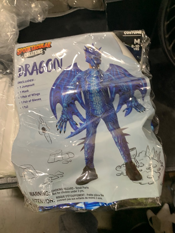 Photo 1 of Spooktacular Creations Halloween Blue Dragon Costume for Kids, Boys Halloween Costume with Dragon Wings, Tail and Mask Set for Dress-up Parties