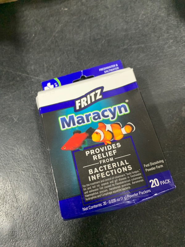 Photo 1 of Fritz Maracyn - for Saltwater and Freshwater gram-Positive Relief from Bacterial gil, Popeye, More - Easy dose Packets, 20 Count