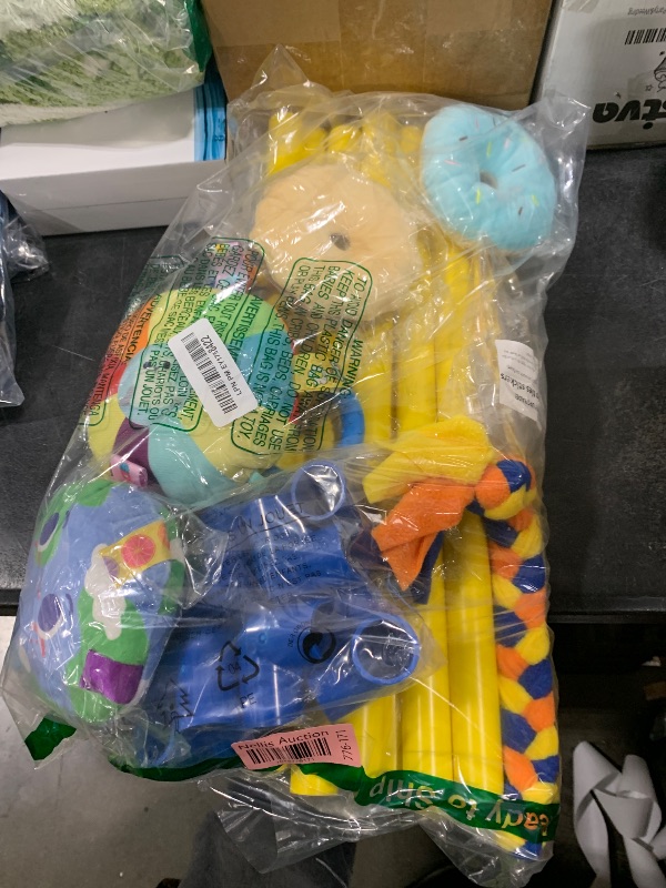 Photo 1 of Dewonch Puppy Play Gym with 8 Hanging Toys, Small Dogs Indoor Jungle Gym, PVC Frame with Bungee Straps Enrichment Activity Center