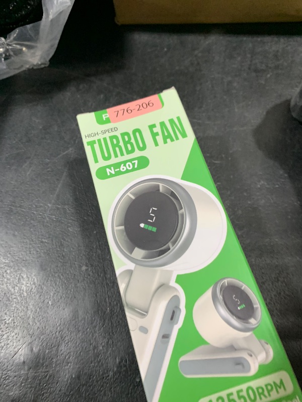 Photo 1 of PlayHot Portable Handheld Turbo Fan, 5 Gear Wind, Battery Operated, Up to 12 Working Hours, 3 IN 1 Hand Fans with Air Turbo Tech Cooling Fan for Outdoor Activities, Travel, Beach (White)