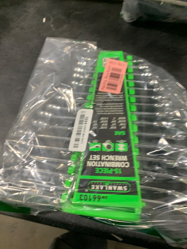Photo 1 of SWANLAKE GARDEN TOOLS 15-Piece SAE Wrench Set, V Notch Premium Combination Wrenchs Set, SAE 1/4" to 1", Max Torque, 12-Point, Chrome Vanadium Steel, with Storage Rack