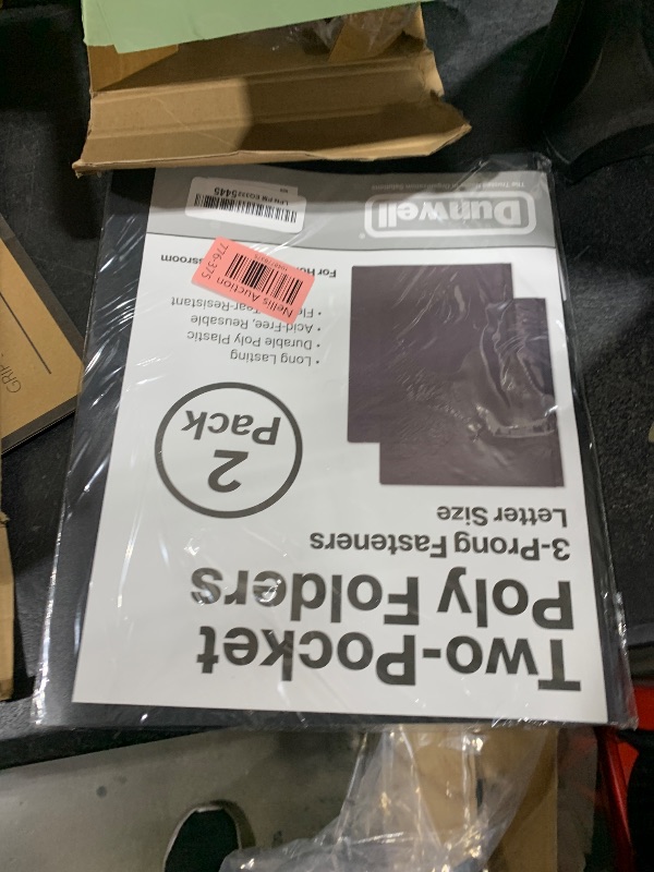 Photo 1 of Dunwell Plastic Folders with 3 Prongs, (2 Pack, Black), 2-Pocket Folders with Fasteners, Durable Acid-Free Poly for Long Term Use, Includes Labels