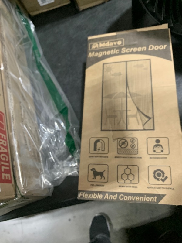 Photo 1 of Magnetic Screen Door?Screen Door Mesh?Keep Bugs Out, Heavy-Duty Mesh Curtain,Pet and Kid Friendly, Works with Front Doors, Sliding Doors?32x80 Inch ?Black