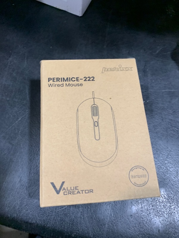 Photo 1 of Perixx PERIMICE-222C USB Type C Wired Optical Mouse, 5.9 Ft Cable, Adjustable 1200/1600/2000 DPI, Silent Click, Ambidextrous, Black