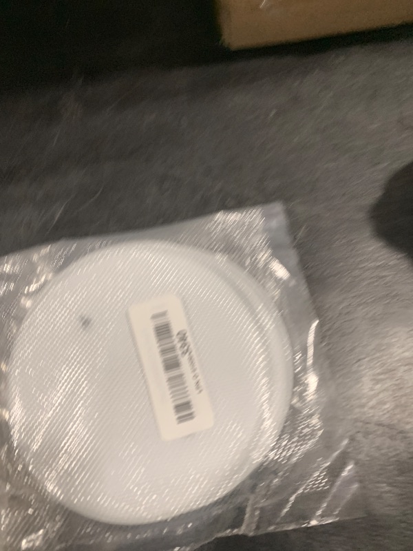 Photo 1 of Bueyfolt 5 Inch White Metal Ceiling Blank-Up Cover, Cover Plate for 3-1/2 Inch Round/Octagon Box Openings on Ceilings or Walls, Holes are Spaced 2.75 Inches, Mounting Screws Included (4 Pack)