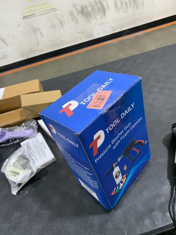 Photo 1 of Tool Daily Short Pressure Washer Gun with Foam Cannon, 1/4 Inch Quick Connector, with 5 Pressure Washer Nozzle Tips, 1 Liter