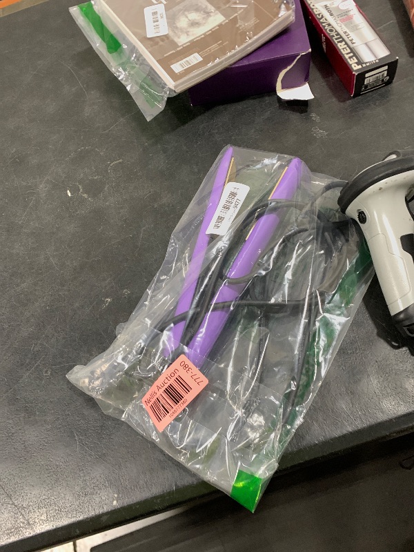 Photo 1 of 1 Inch Hair Straightener, Flat Iron Straightener & Curler 2 in 1, Rapid 15-Second Heat-Up Titanium Ceramic Ionic Dual Voltage Straightener for Less Frizz, Shines and Smooth, Styling Tools (Purple)