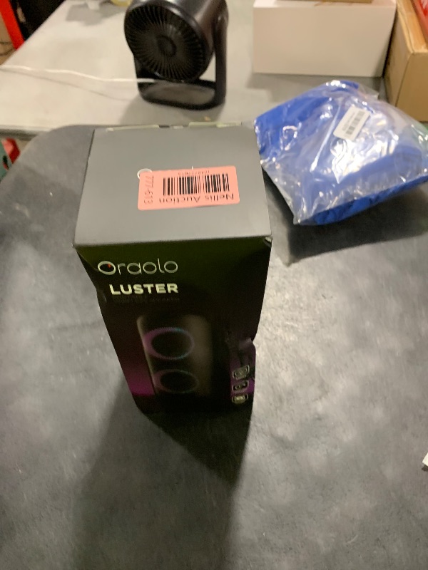 Photo 1 of BUGANI Luster Bluetooth Speakers, Portable Wireless Stereo Speaker with Colorful Lights, Loud Sound, Bluetooth 5.3, 24H Playtime, IPX6 Waterproof, AUX-in, for Home/Outdoor/Camping/Beach