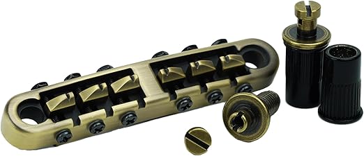 Photo 1 of Guyker Guitar Tune O Matic Bridge with Studs for 6 String Electric Guitar (GM001, Brass)
