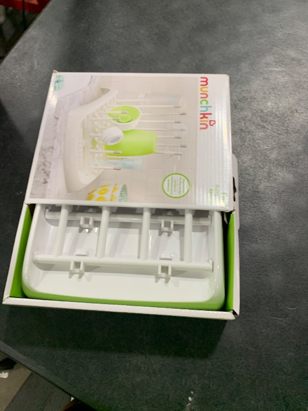 Photo 1 of Munchkin Fold Baby Bottle Drying Rack - Compact Design Folds Flat for Easy Storage, White/Grey
