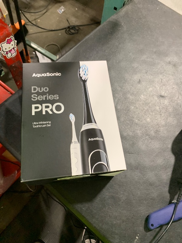 Photo 1 of Aquasonic Duo Series PRO – Ultra-Whitening Electric Toothbrush Set – 5 Modes & Smart Timers – Premium Travel Cases & 10 Proflex Brush Heads – ADA Accepted Toothbrushes