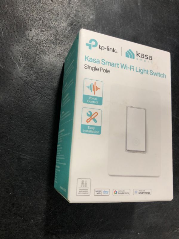 Photo 1 of Kasa Smart Light Switch HS200, Single Pole, Needs Neutral Wire, 2.4GHz Wi-Fi Light Switch Works with Alexa and Google Home, UL Certified, No Hub Required , White