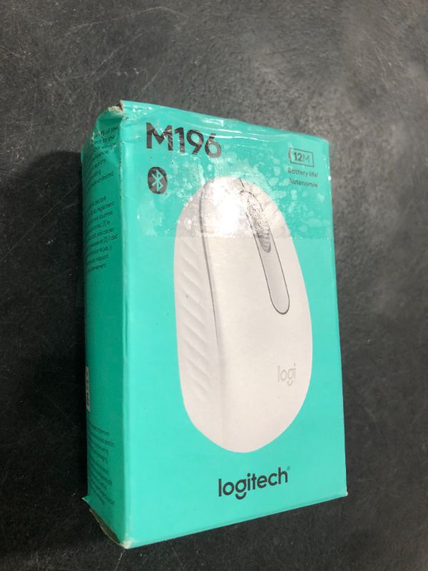 Photo 1 of Logitech M196 Bluetooth Wireless Mouse, Compact and Portable Mouse for Laptops, Tablets and More, 12-Month Battery, Smooth Tracking, Compatible with PC and Mac, Windows and macOS - Off White