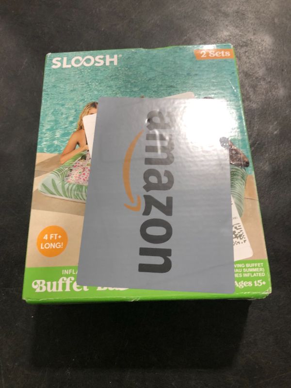 Photo 1 of Sloosh 2-Pack Inflatable Serving Bars Cooler - Leaf Pattern Inflatable Cooler Ice Buffet Salad Serving Trays with Drain Plug, Food Drink Cooler for Indoor Outdoor Summer Picnic Pool Beach Luau Party