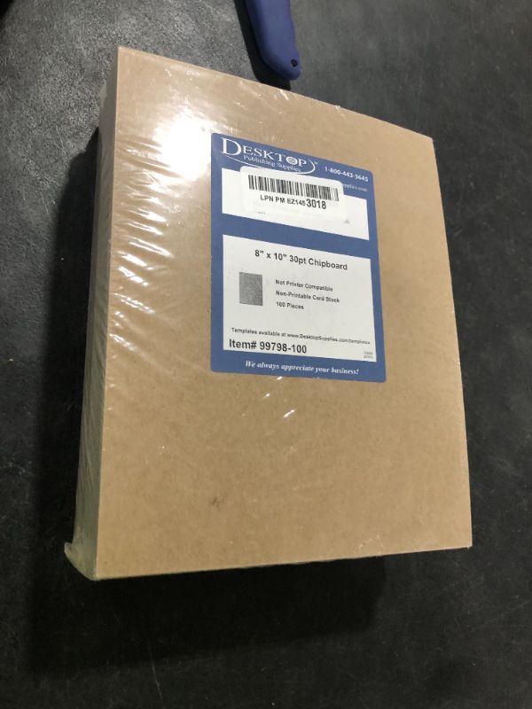 Photo 1 of 30pt 8" x 10" Brown Kraft Cardboard Chipboard (100 Pieces)