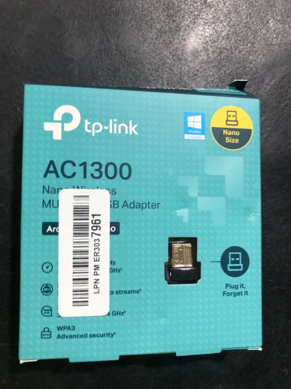 Photo 1 of TP-Link Nano USB WiFi Adapter for PC(Archer T3U Nano)-AC1300 2.4G/5G Dual-Band Wireless Network Transceiver Adapter for Desktop PC, Travel Size, Supports Windows 11,10, 8.1, 8, 7 / up to Mac OS 10.15