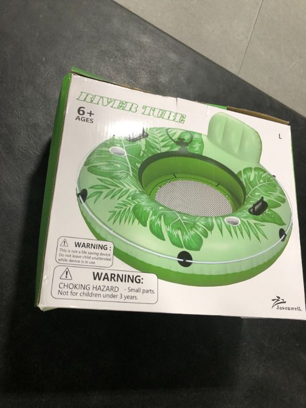 Photo 1 of Jasonwell Inflatable River Tube Float - Heavy Duty River Float Pool Floats Lake Premium Water Tubes for Floating Recreational River Raft Lounge Floaties with 2 Cup Holders for Adult