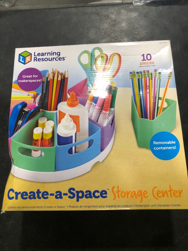 Photo 1 of Learning Resources Create-a-Space Storage Center - Pastel, Homeschool Storage, Nursery Organizer, Fits 3oz Hand Sanitizer Bottles, Classroom Craft Keeper, 10 Piece Set