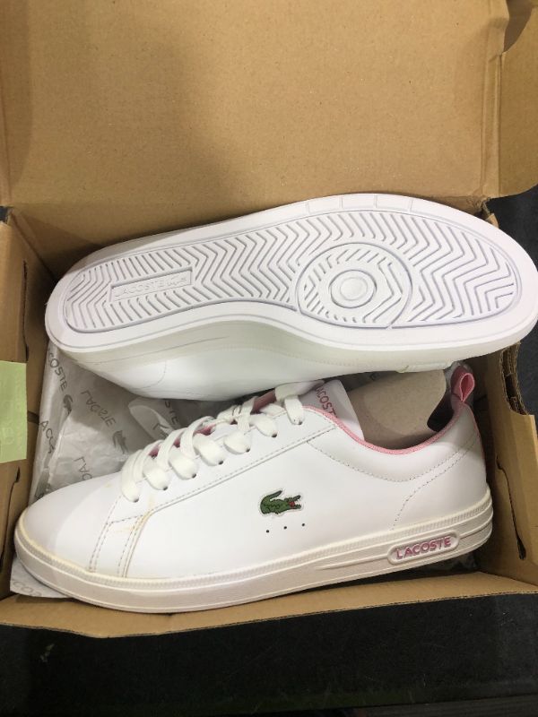 Photo 1 of Lacoste Women's Court Base Sneaker, White/Light Pink, 7