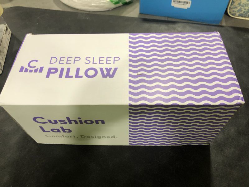 Photo 1 of C CUSHION LAB Deep Sleep Pillow, Patented Ergonomic Contour Design for Side & Back Sleepers, Orthopedic Cervical Shape Gently Cradles Head & Provides Neck Support & Shoulder Pain Relief - Calm Grey