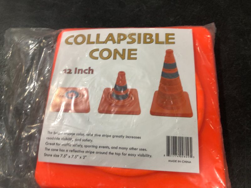 Photo 1 of 12 Inch Collapsible Traffic Multi Purpose Pop Up Reflective Safety Cone, Work Area Protection, Emergency Roadside Barrier