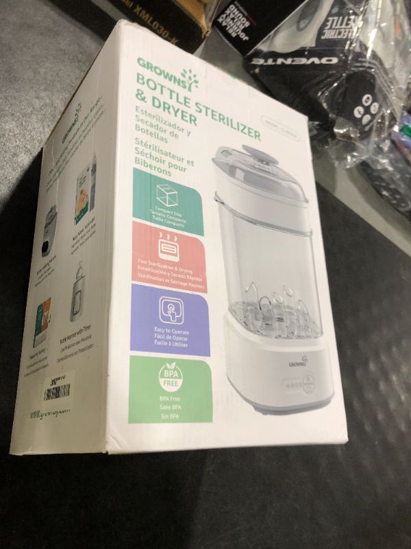 Photo 1 of GROWNSY Bottle Sterilizer and Dryer, Compact Electric Steam Baby Bottle Sterilizer (Esterilizador de Biberones), Bottle Sanitizer for Baby Bottles, Pacifiers, Pump Parts