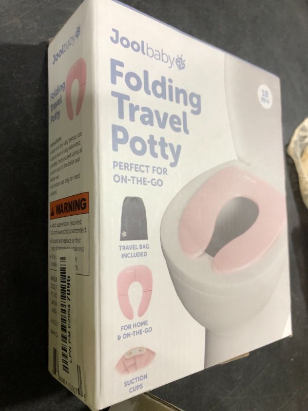 Photo 1 of Jool Baby Folding Travel Potty Training Seat for Toddlers, Fits Round & Oval Toilets, Non-Slip Suction Cups, Includes Free Travel Bag (Pink)