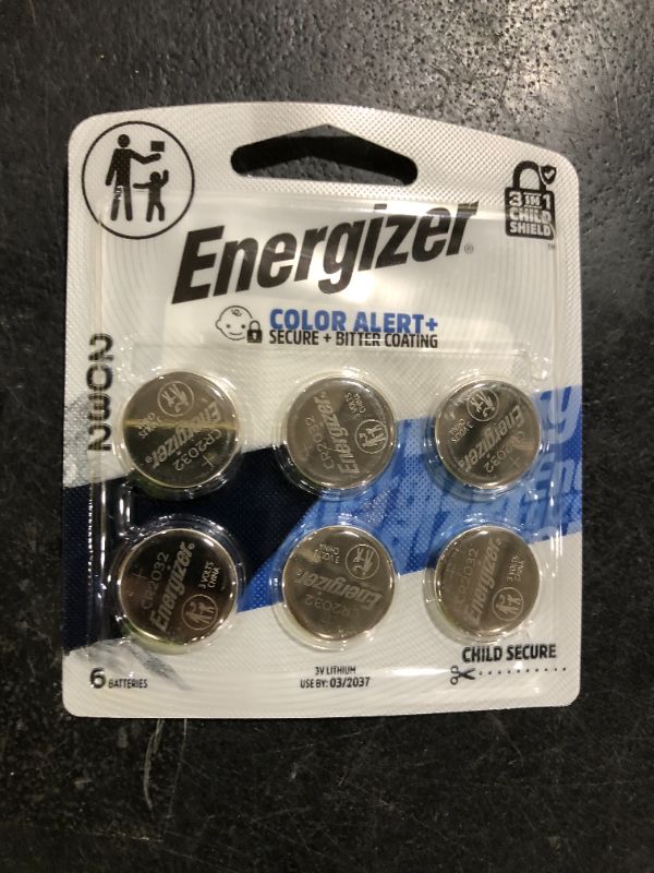 Photo 1 of Energizer 2032 Batteries (6 Pack), 3V Lithium Coin Batteries