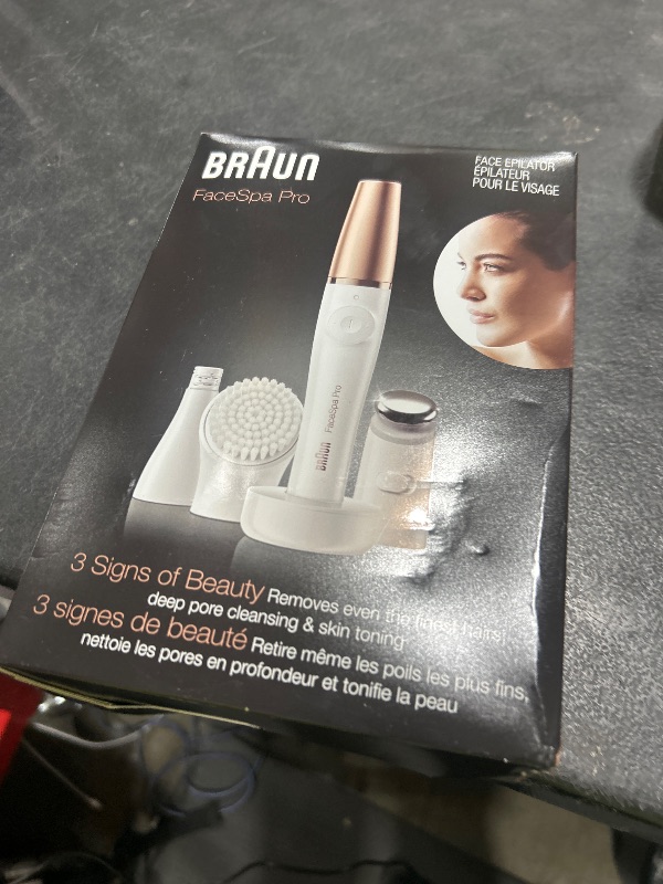Photo 1 of Braun Face Epilator Facespa Pro 911, Facial Hair Removal for Women, Hair Removal Device, 3-in-1 Epilating, Cleansing Brush and Skin Toning with 3 Extras