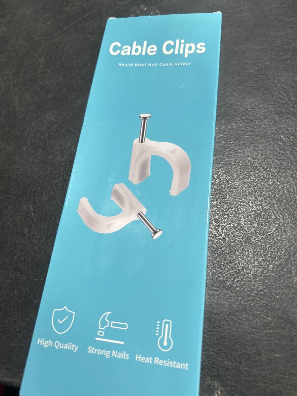 Photo 1 of Abnii Cable Clips, 400 Pcs, 4mm 6mm 8mm 10mm, Wire Wall Clips with Steel Nails, Cable Management Organizer Clips, Cable Tacks Coax Holder Clips, RG6 RG59 CAT6 RJ45 Cable Cord Clips, Black