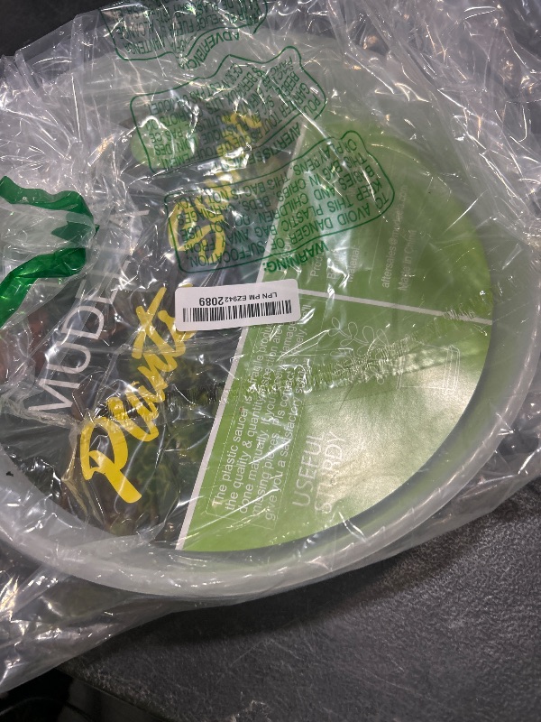 Photo 1 of MUDEELA Plant Saucer 6 Pack of 12 inch, Durable Plastic Plant Trays for Indoors, Clear Plastic Flower Plant Pot Saucer, Made of Thicker, Stronger Plastic, with Taller Design