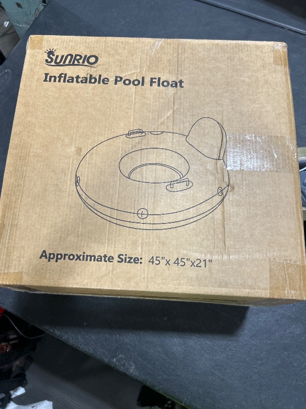 Photo 1 of Sunrio 2025 New & Upgrade 2-Pack River Tubes for Floating Heavy Duty Inflatable Floating Lounger Premium Water Rafts Pool Float Above Lake and River for Adults (Green-Yellow)