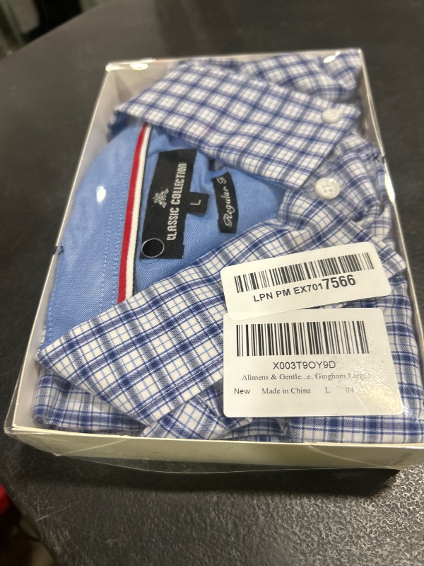 Photo 1 of Alimens & Gentle Men's Plaid Button Down Shirts Cotton Long Sleeve Dress Shirts Regular Fit Gingham Shirts