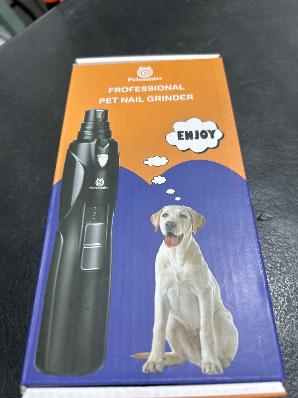 Photo 1 of Petsaunter Dog Nail Grinder, Dog Nail Trimmers and Clippers Kit, 2-Speed and LED Light, Powerful Touch-Switch, Quiet and Low-Vibration Pet Nail Trimmers for Large Dogs, Medium, Small Dogs Cats Pets