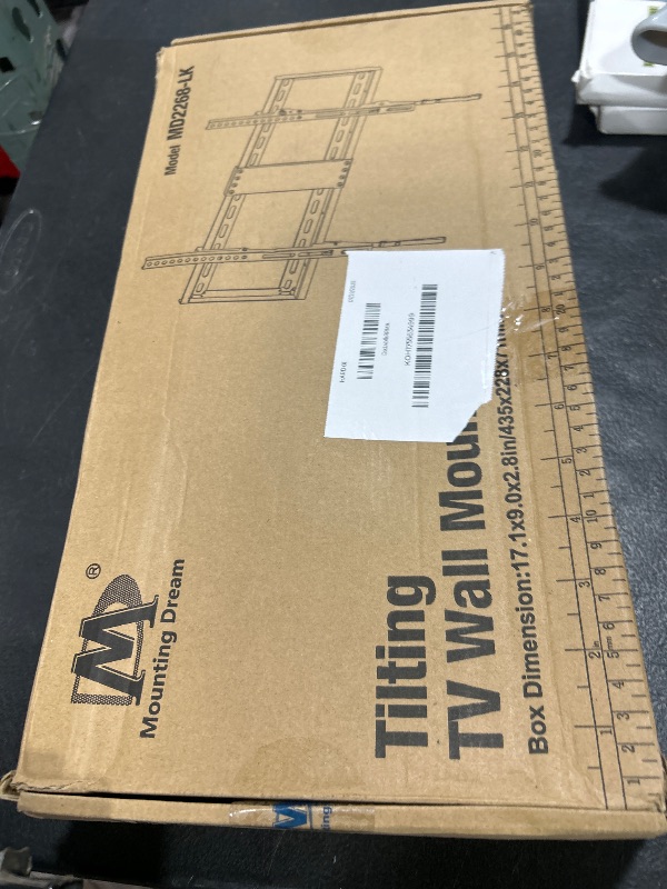 Photo 1 of Mounting Dream UL Listed TV Mount for Most 37-75 Inch TV, Universal Tilt TV Wall Mount Fit 16", 18", 24" Stud with Loading Capacity 132lbs, Max Vesa 600 x 400mm, Low Profile Flat Wall Mount Bracket
