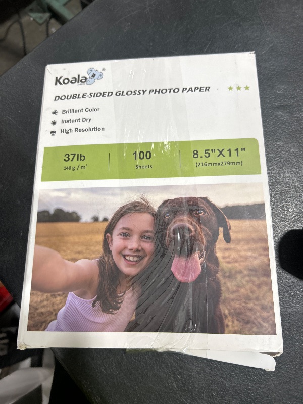 Photo 1 of Koala Double Sided Glossy Inkjet Brochure Paper 8.5X11 Inches Thin 37lb 140gsm 100 sheets for Inkjet Printer Dye Ink for Photo Flyer Calendar Magazine Printing