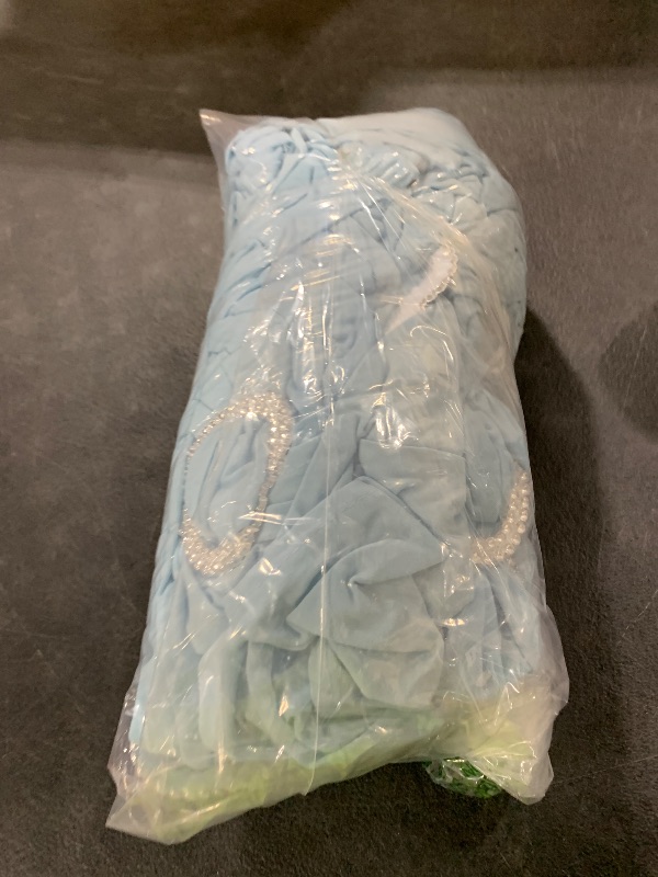 Photo 1 of Fbewom Blue Chair Sashes 60 Pack Spandex Baby Blue Chair Sashes for Wedding Blue Sashes for Chairs with Heart Buckle Slider for Banquet Party Decorations