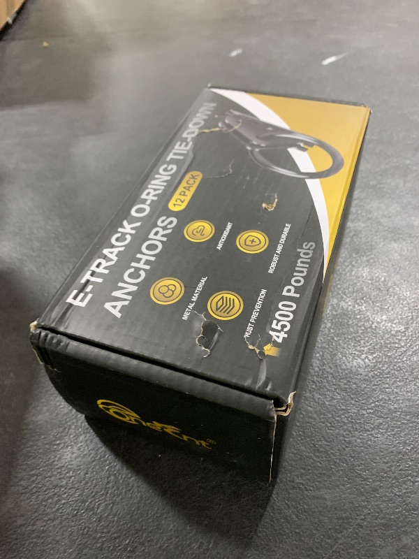 Photo 1 of 12 Pack E-Track O-Ring Tie-Down Anchors for Secure Motorcycles, Cargo Loads, Bikes in Trailers, Pickups, Vans, Trucks for E-Track System Accessories for Enclosed