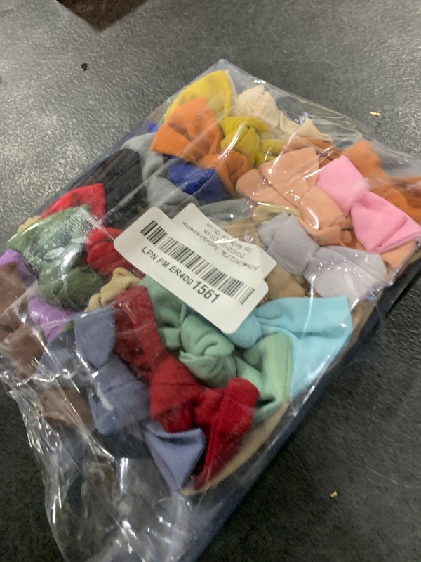 Photo 1 of jollybows 20PCS 3.2" Baby Girls Linen Headbands Hair Bows Stretchy Nylon Hairbands for Newborn Infant Toddler Hair Accessories