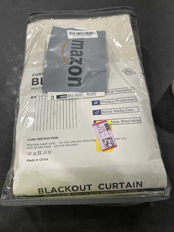 Photo 1 of 100% Blackout Shield Linen Blackout Curtains for Bedroom 120 Inches Long, Back Tab/Rod Pocket Living Room Drapes, Thermal Insulated Blackout Curtains 2 Panels Set, 50" W x 120" L,Cream