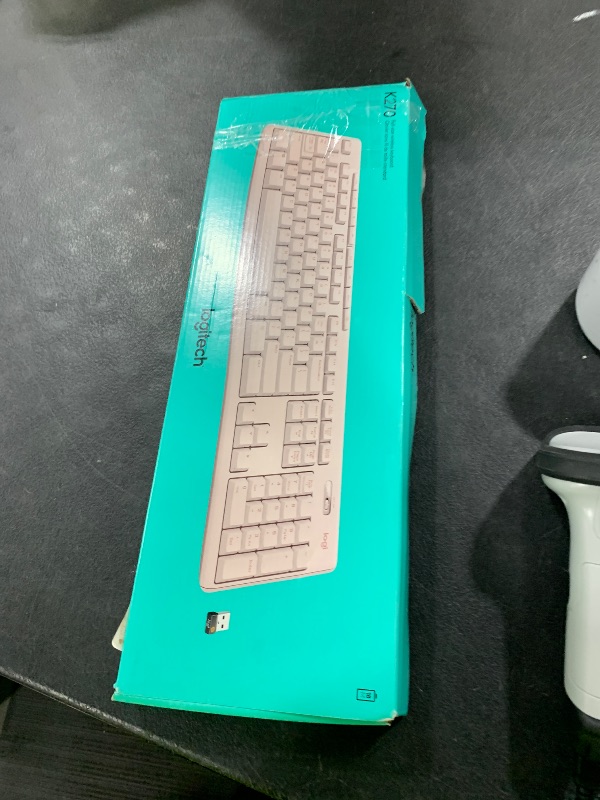 Photo 1 of Logitech K270 Wireless Keyboard for Windows, 2.4 GHz Wireless, Full-Size, Number Pad, 8 Multimedia Keys, 2-Year Battery Life, Compatible with PC, Laptop - Rose