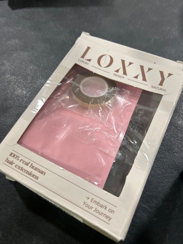 Photo 1 of Loxxy DIY Long Weft Tape in Hair Extensions Human Hair - Invisible Tape in Hair Extension 16 Inch 50g - Rooted Darkesty Brown to Chestnut Brown Highlights, One Piece Wide Weft 31.5" (80cm)