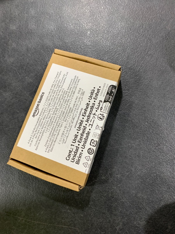 Photo 1 of Amazon Basics Rechargeable C Cell Batteries, 4-Pack, NiMH, 5000 mAh, Recharge up to 1000x Times, Pre-Charged